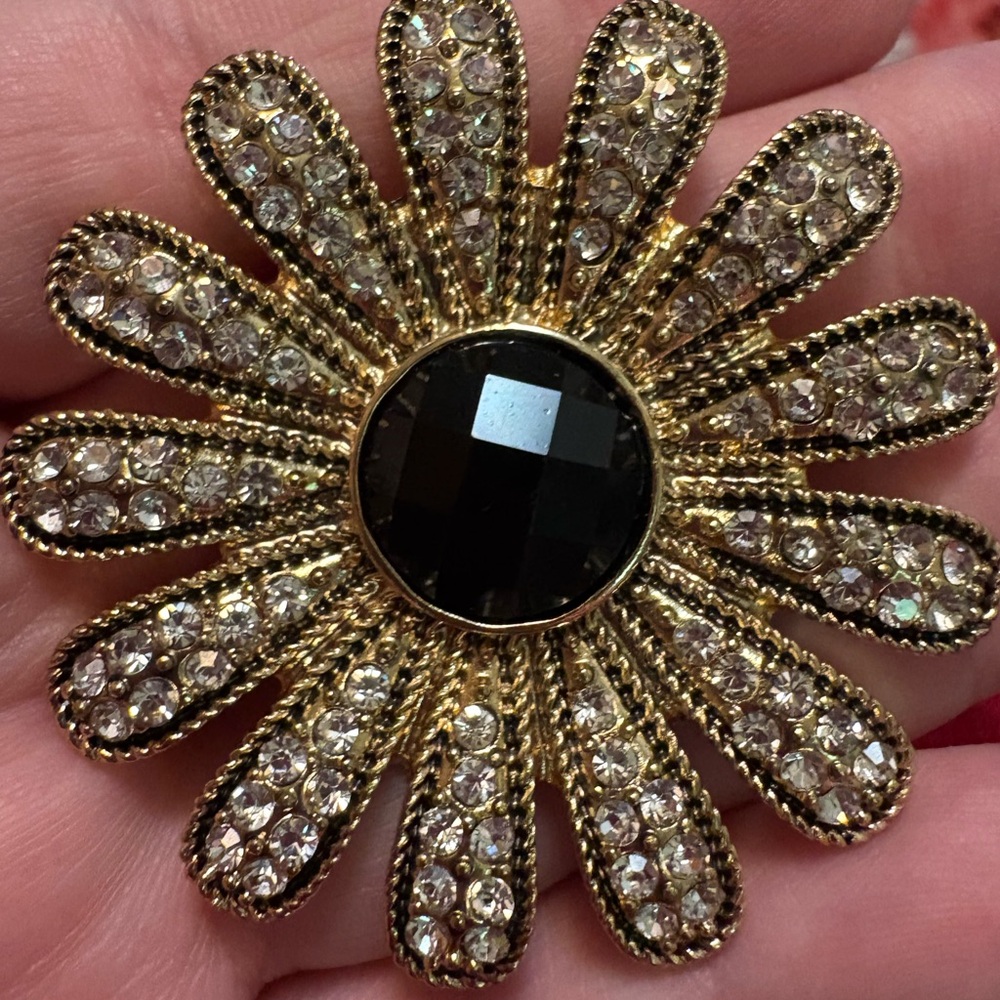 Napier Stamped Flower Brooch